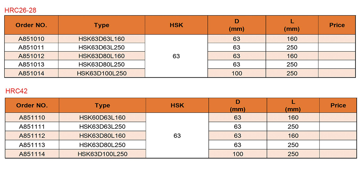 HSK Boş Şaft (DIN 69893) HSK Boş Şaft (DIN 69893)