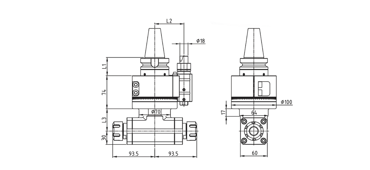 AG90-ER25X2 Angle head