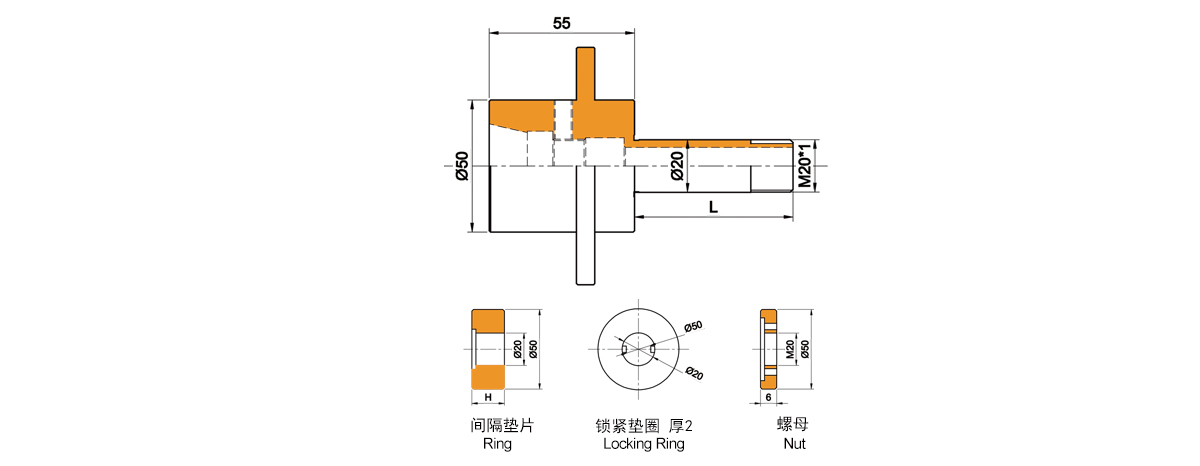 ساق عجلة الطحن الخاصة من Walter لآلة الطحن - NCT30