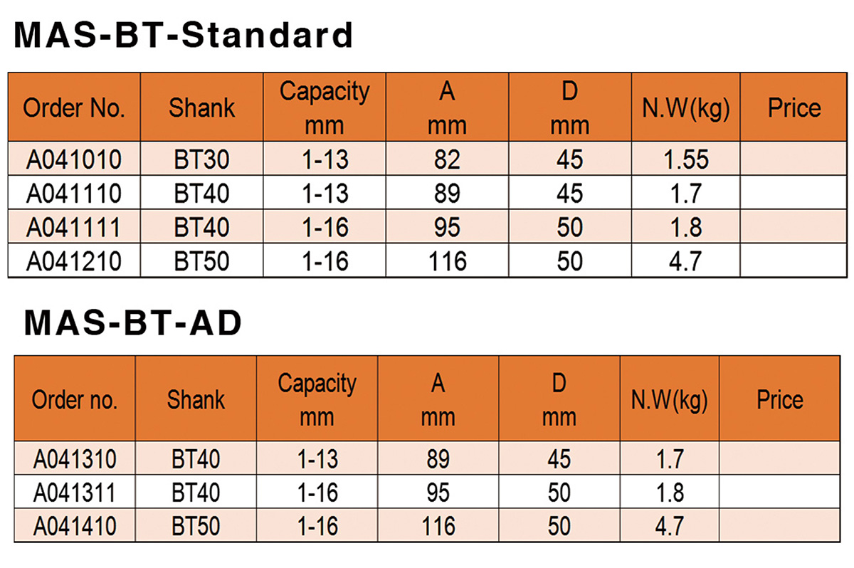 BT High Precision Drill Chuck Holder (JIS-B 6339) BT High Precision Drill Chuck Holder (JIS-B 6339)