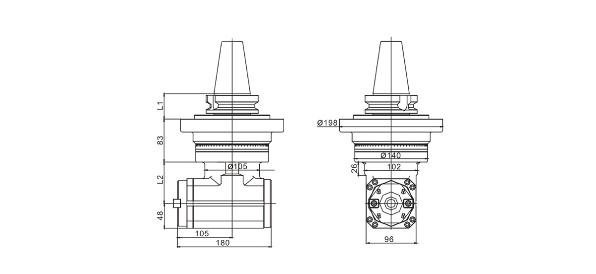AG90-BT40  Angle head