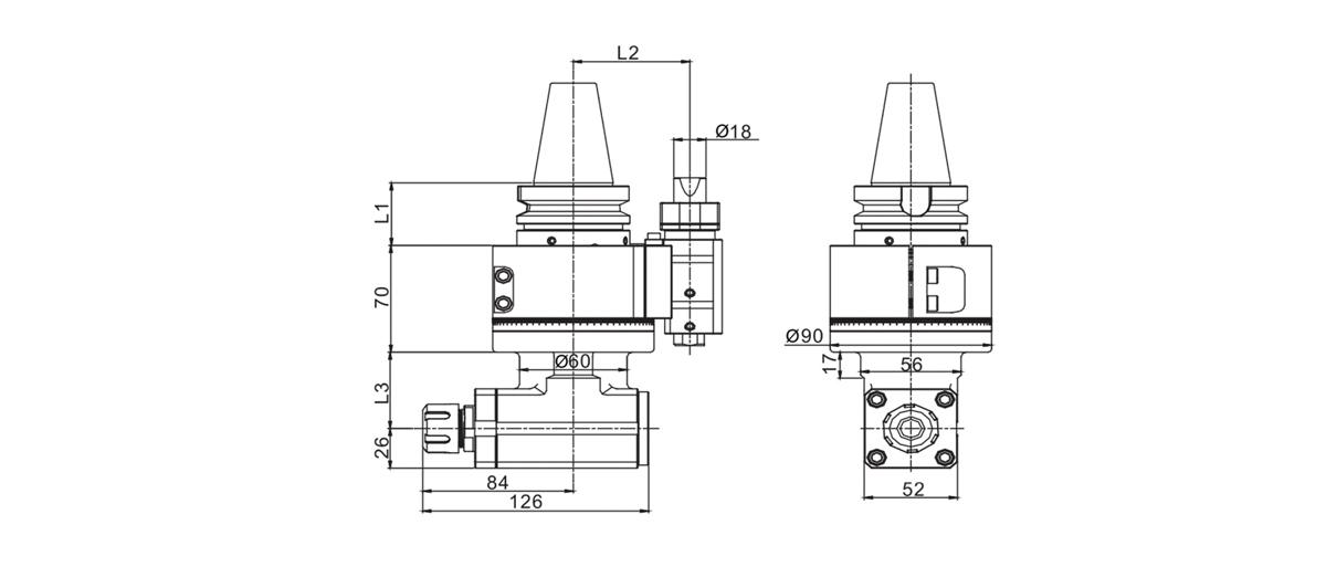 AG90-ER20 Angle head AG90-ER20 Angle head