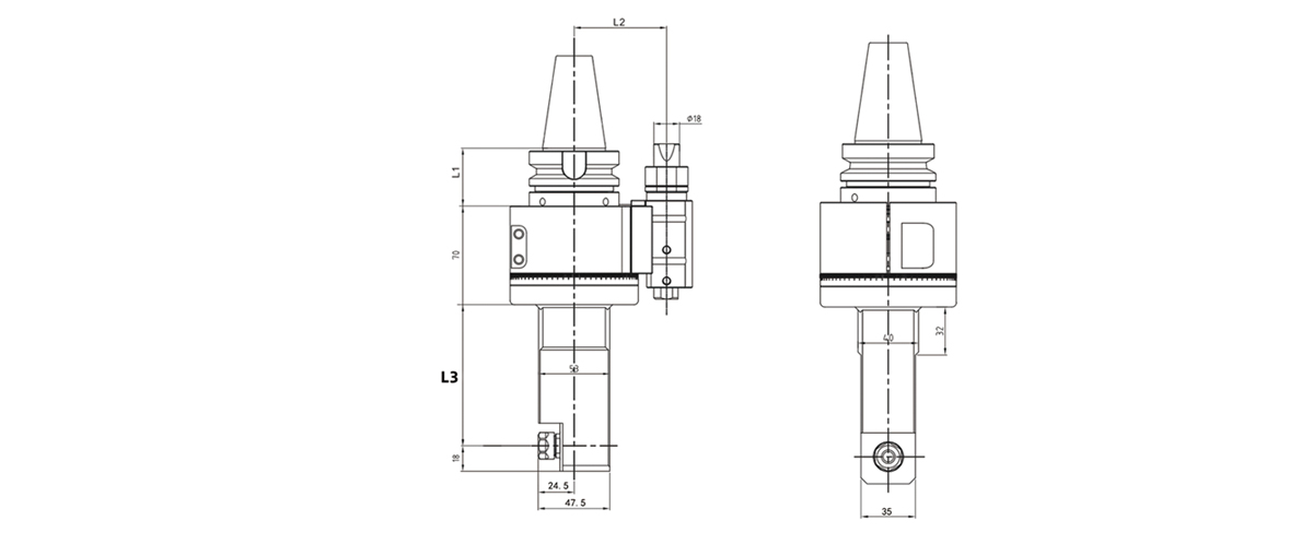 AG90-ER11F Cabezal angular