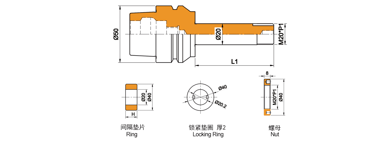 Tige de meule spéciale Hawema Saacke pour rectifieuse
