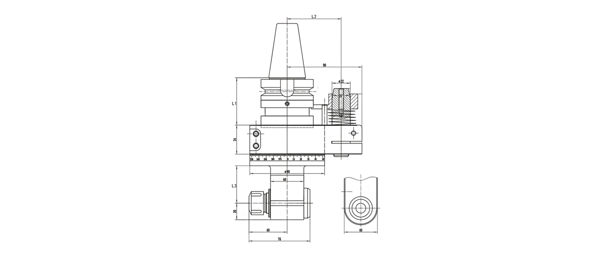 AG90-ER16F رأس زاوية