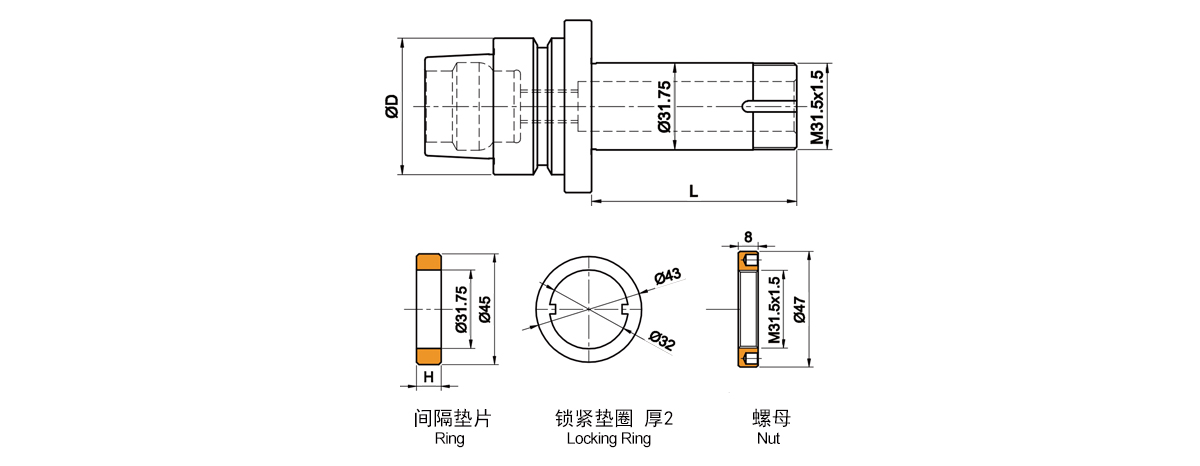 ساق عجلة الطحن الخاصة من ANCA لآلة الطحن