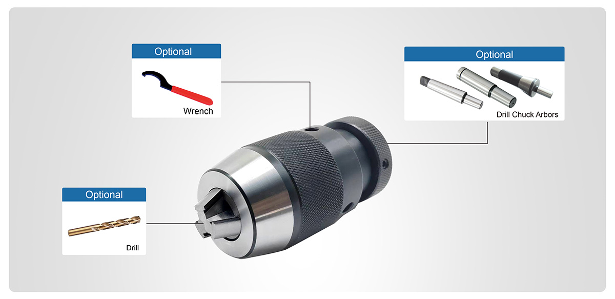 Mandril de berbequim sem chave para serviço pesado Mandril de berbequim sem chave para serviço pesado